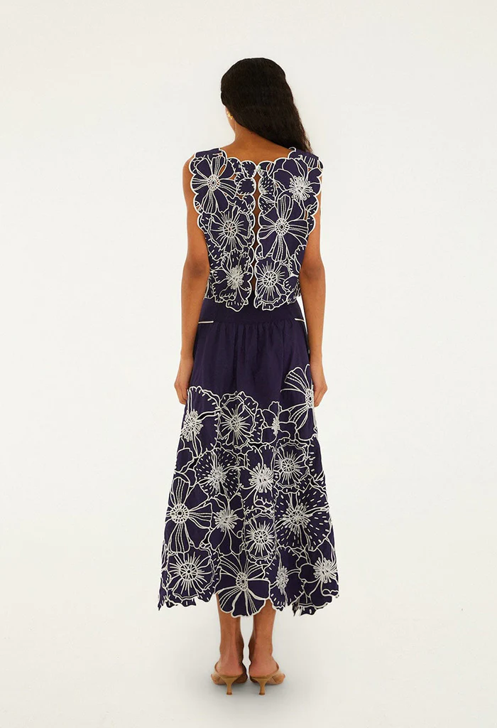 Flowers Richelieu Blue Skirt - Image 6