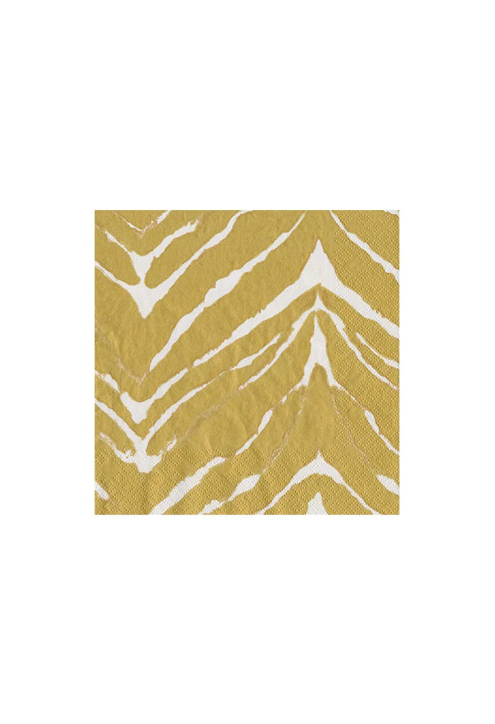 Go Wild White & Gold Cocktail Napkins