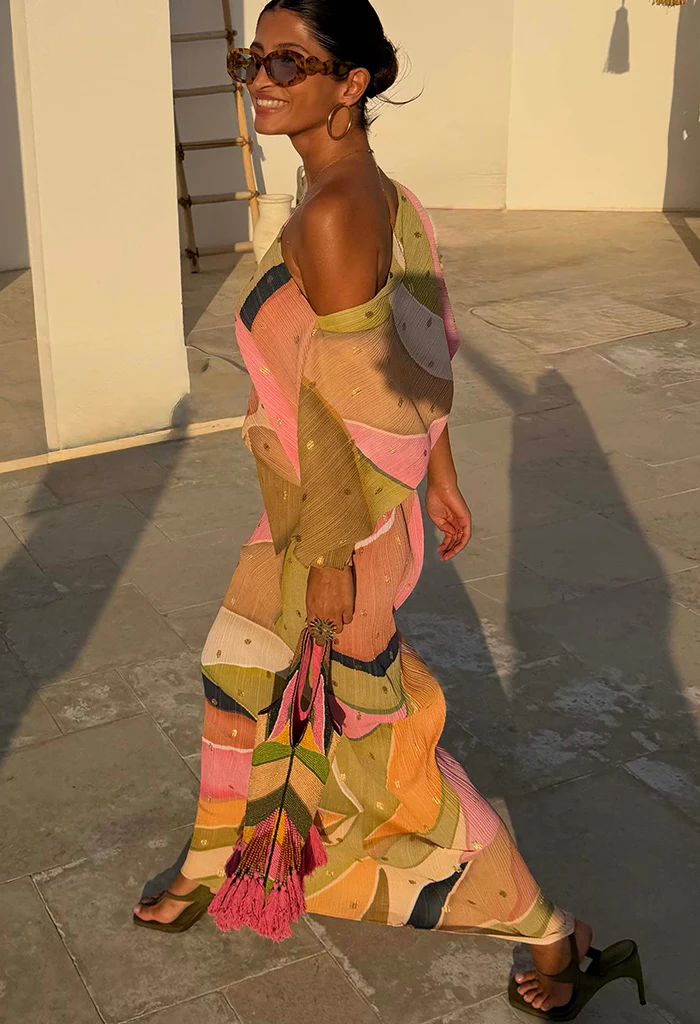 Green Abstract Tilly Dress - Image 4