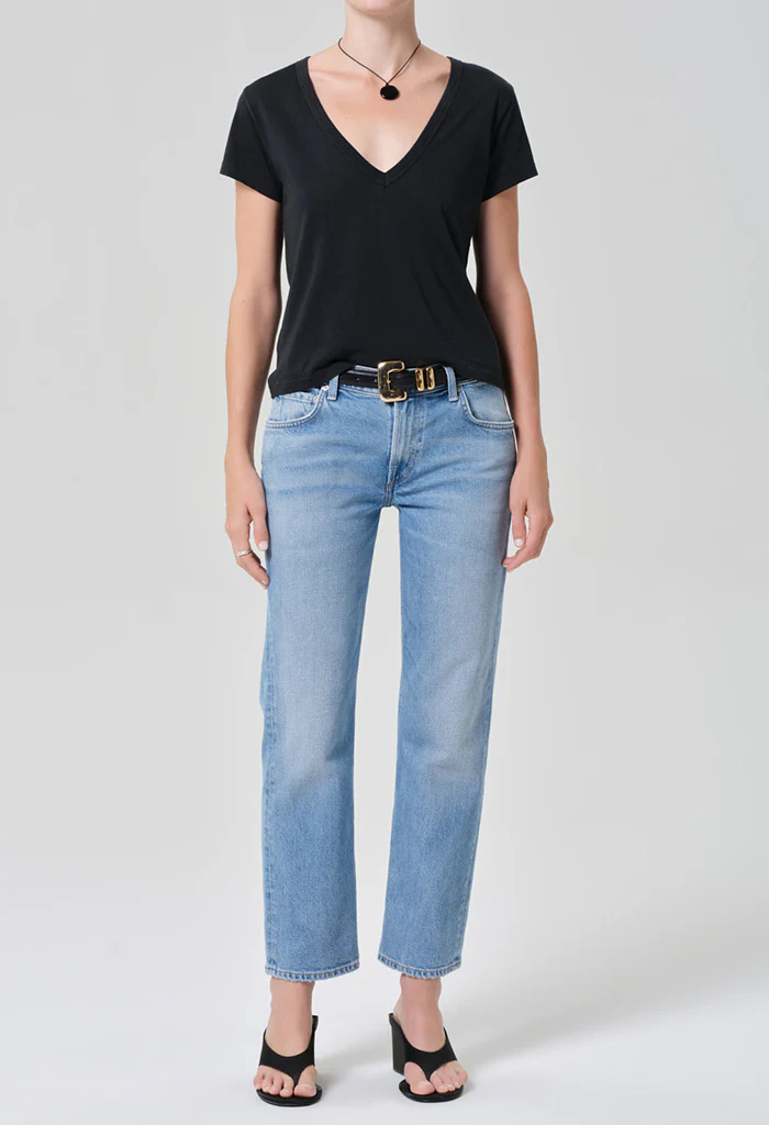 Hara V-Neck Tee - Washed Black - Image 3