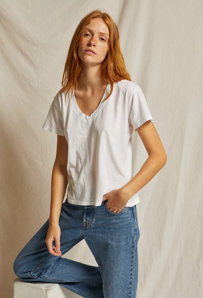 Hendrix Basic V-Neck T-Shirt - White - Image 3