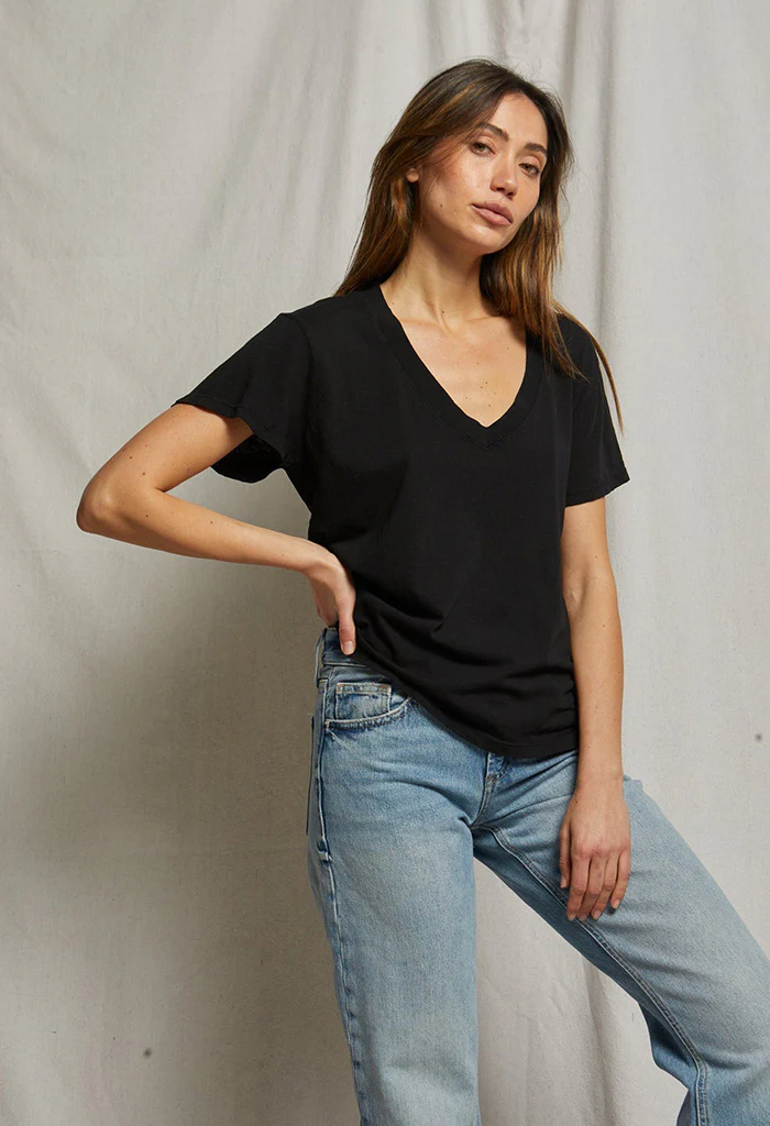 Hendrix Basic V-Neck - True Black - Image 3