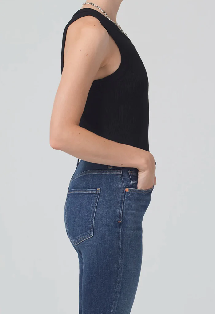 Isabel Rib Tank - Black - Image 6