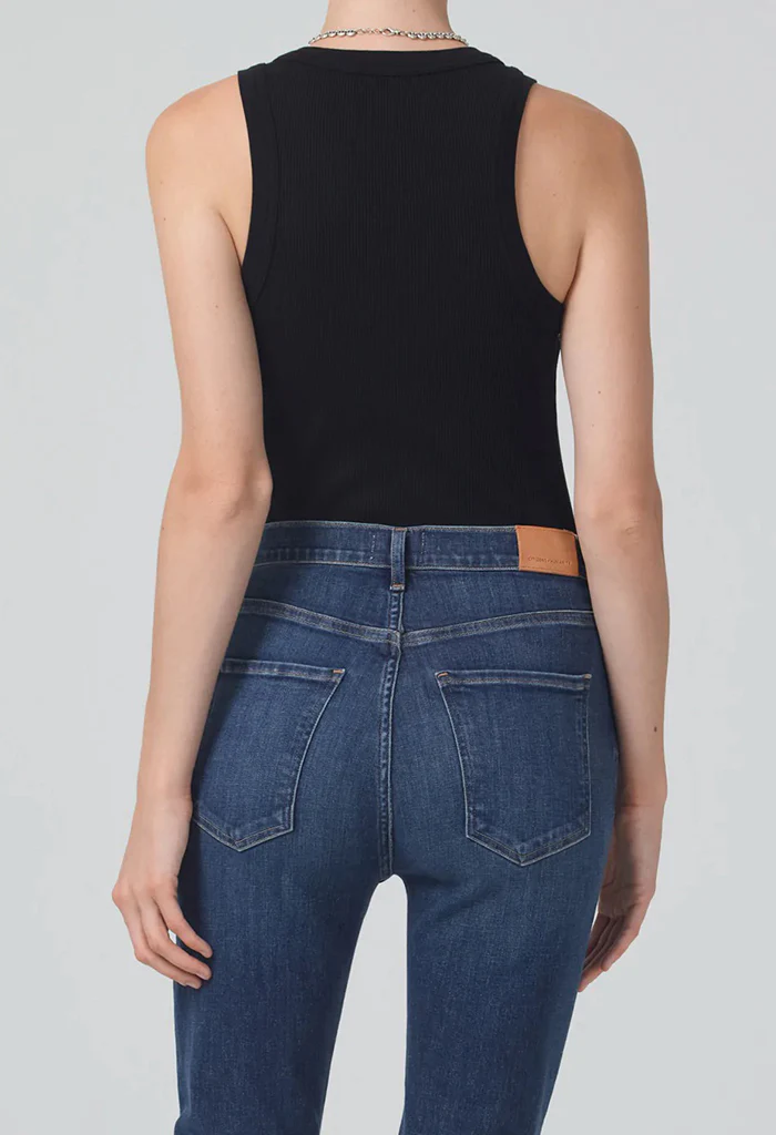 Isabel Rib Tank - Black - Image 7