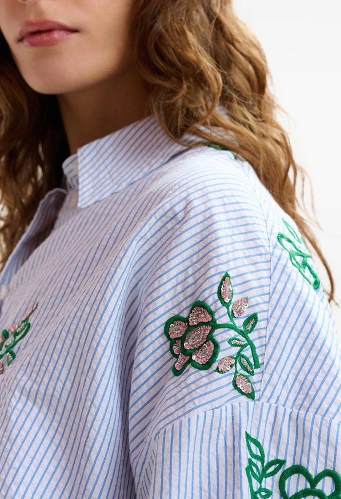 Jalinki Shirt - Green/Light blue/Off-white - Image 4