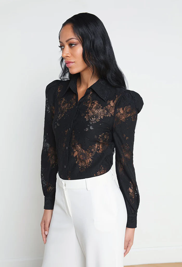 Jenica Lace Blouse - Black - Image 4