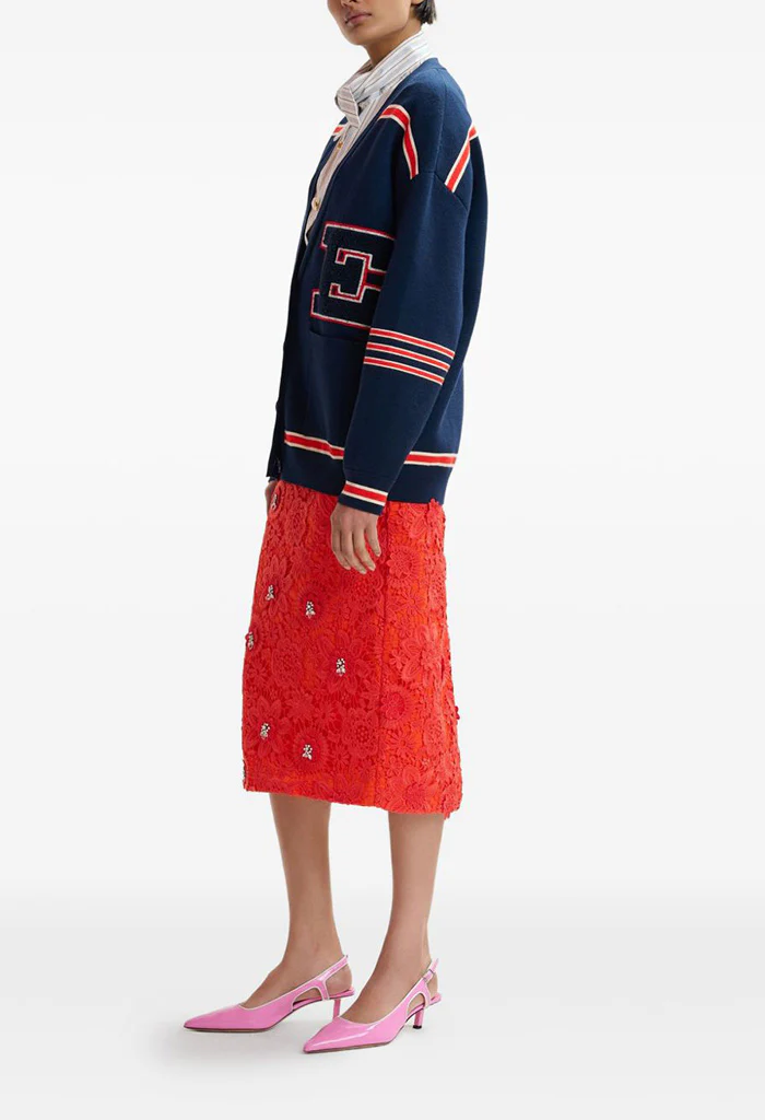 Jigan Cardigan - Navy and Red - Image 3