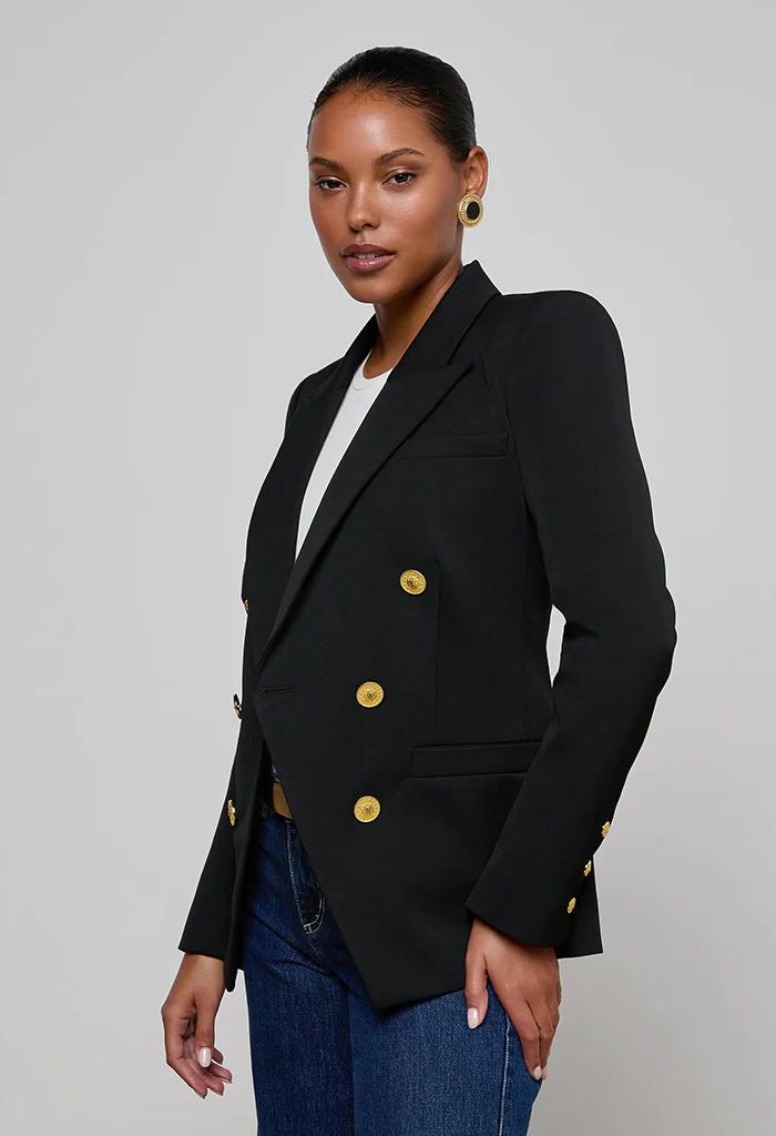 Kyomi Double-Breasted Blazer - Black - Image 3