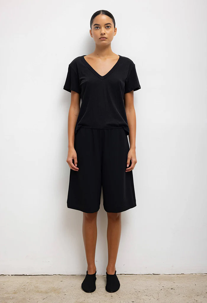 Laura V-Neck Tee - Black - Image 3