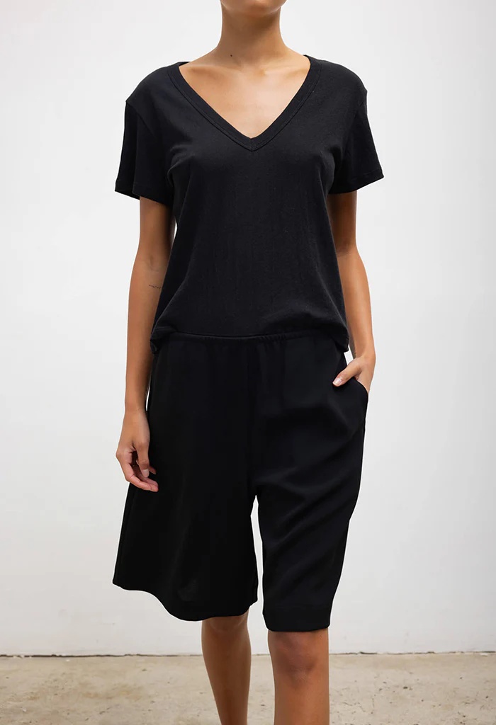 Laura V-Neck Tee - Black - Image 4