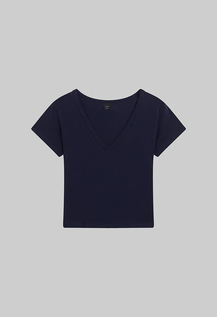 Laura V-Neck Tee - Black - Image 5