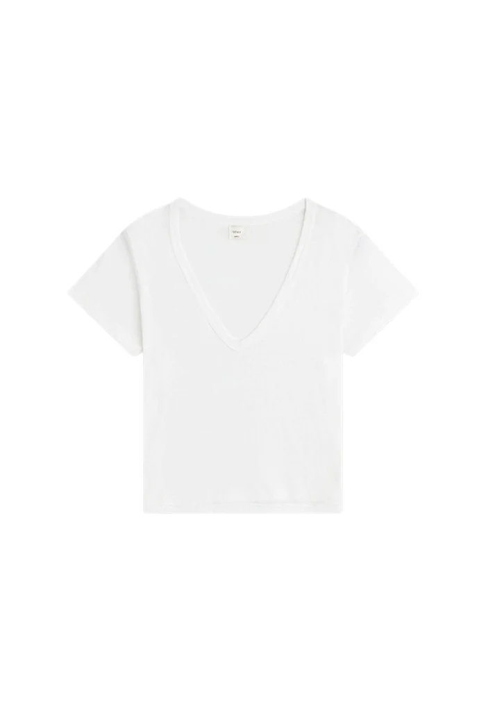 Laura V-Neck Tee - White