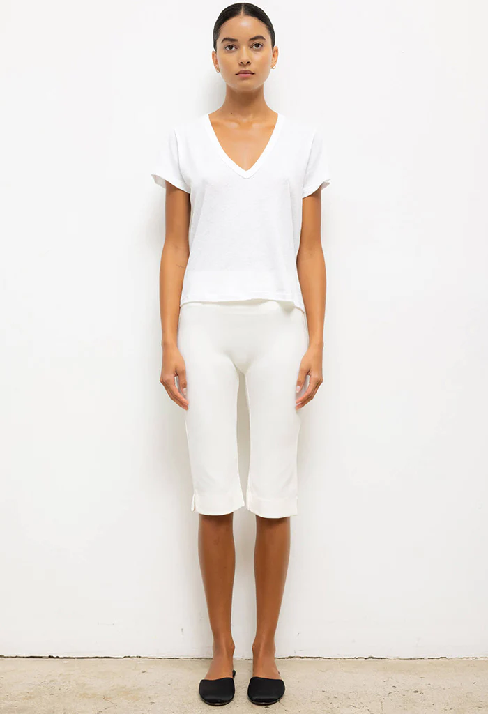 Laura V-Neck Tee - White - Image 3