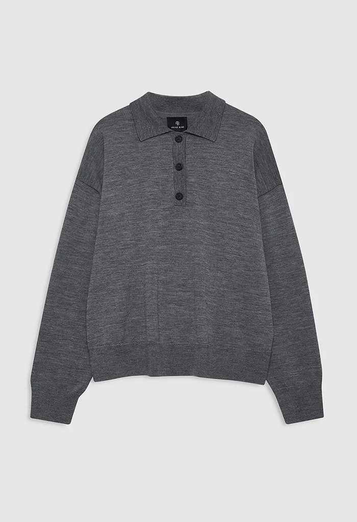 Lee Polo Sweater – Medium Heather Grey - Image 5