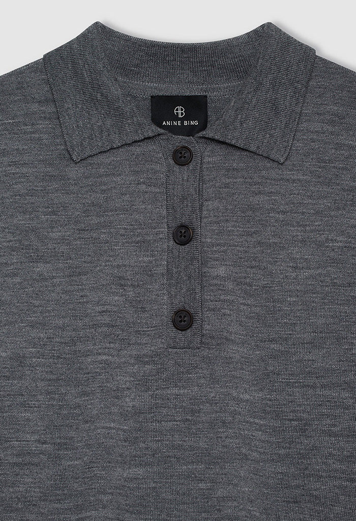 Lee Polo Sweater – Medium Heather Grey - Image 6