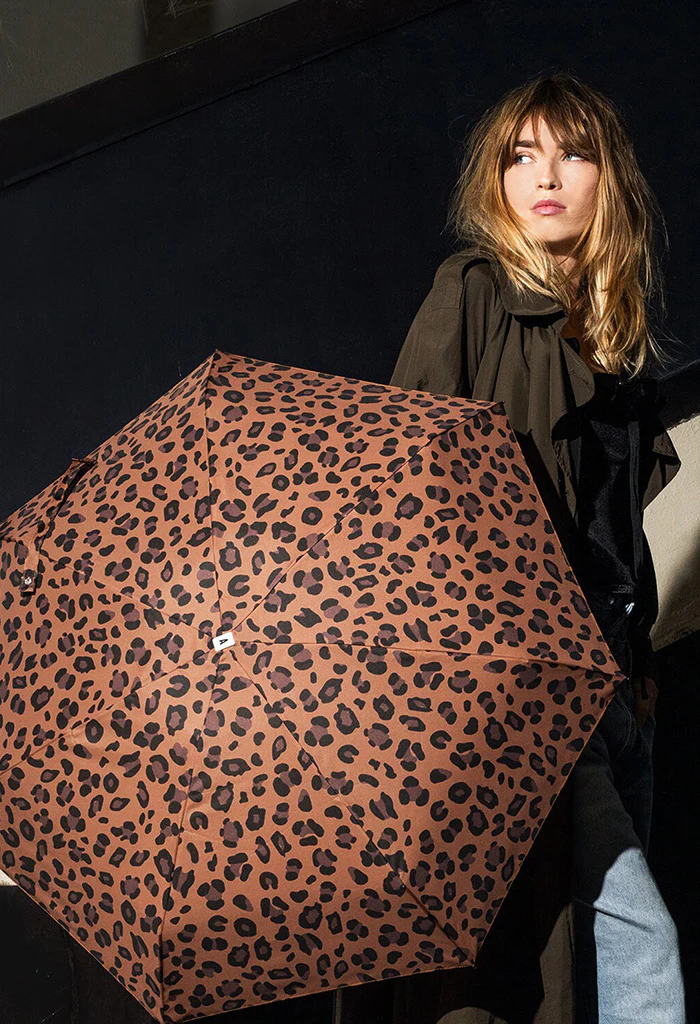 Leopard Print Compact Umbrella - AIME - Image 2