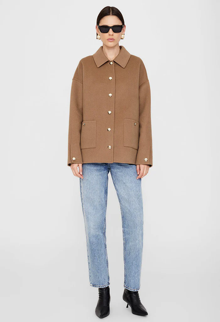 Luca Jacket Camel Cashmere Blend - Brown - Image 3