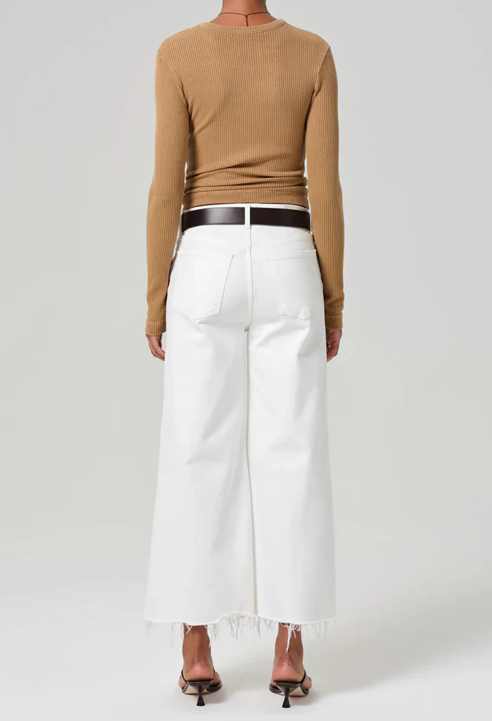 Lyra Wide Leg crop Raw Hem - Soft White - Image 7
