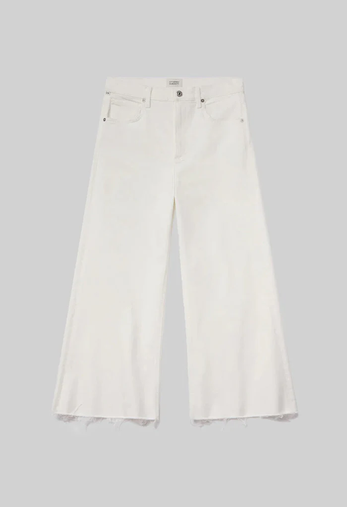Lyra Wide Leg crop Raw Hem - Soft White - Image 8