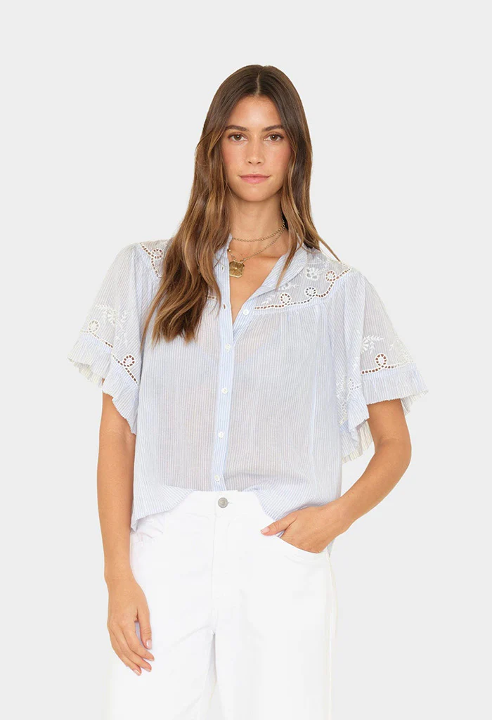 Mae Shirt - Blue and White Stripe - Image 3