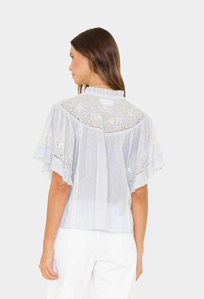 Mae Shirt - Blue and White Stripe - Image 4