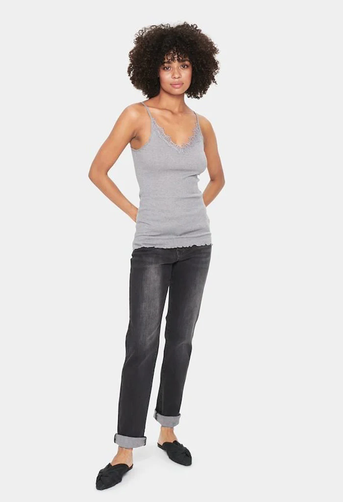 Maya Strap Top - Mist Grey Melenge - Image 4