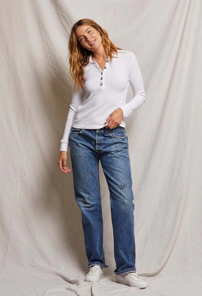 Megan Rib Long Sleeve - White - Image 4