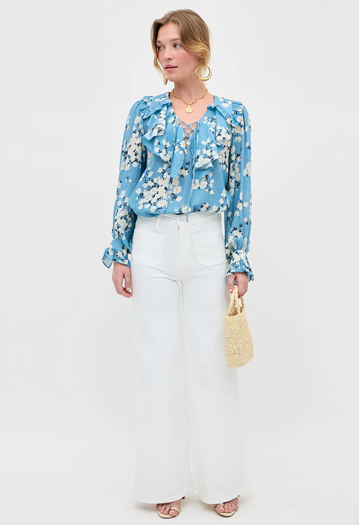 Milia Top - Amelia Bouquet Blue - Image 3