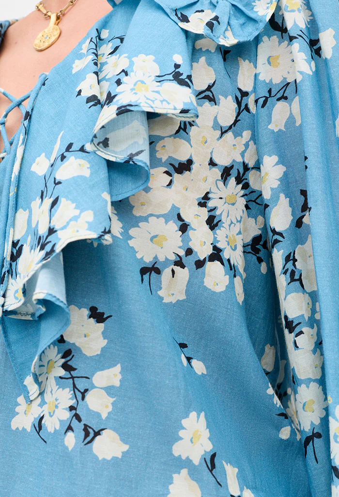 Milia Top - Amelia Bouquet Blue - Image 5