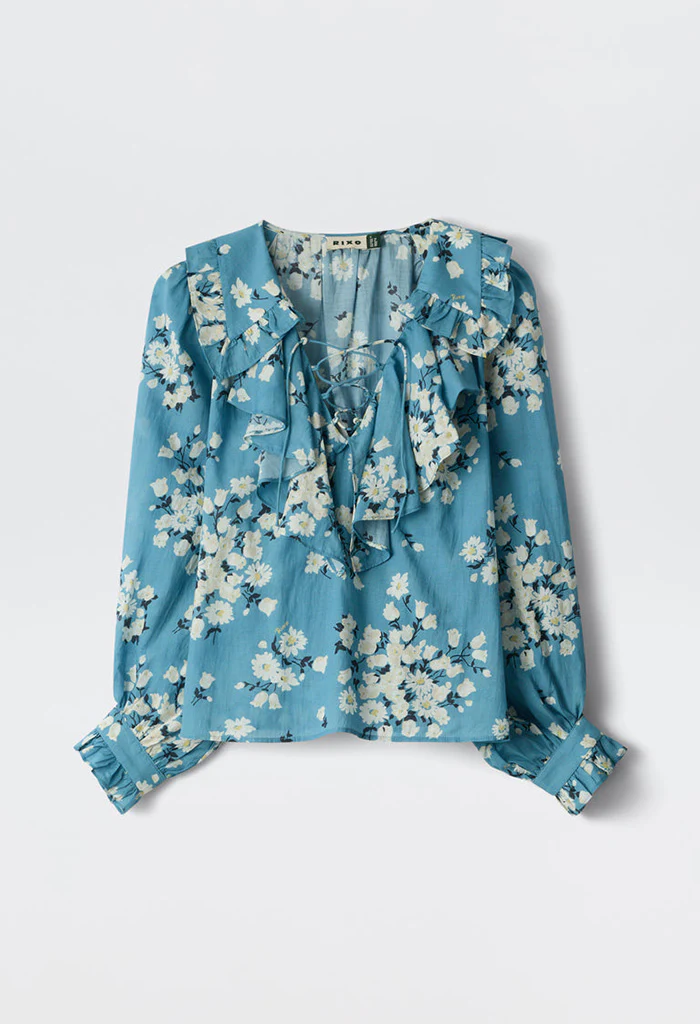 Milia Top - Amelia Bouquet Blue - Image 7