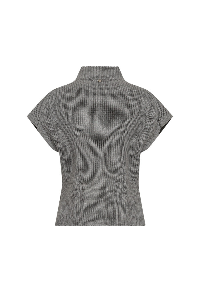 Biola Bine Knit Vest - Grey Mélange - Image 4