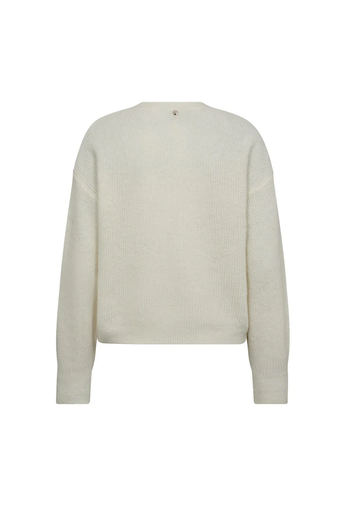 Thora V-Neck Knit Cardigan - Ecru - Image 4