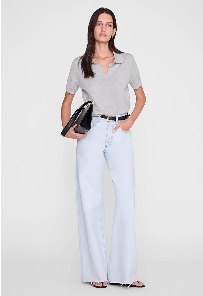 Moni Polo Sweater - Light Heather Grey - Image 2