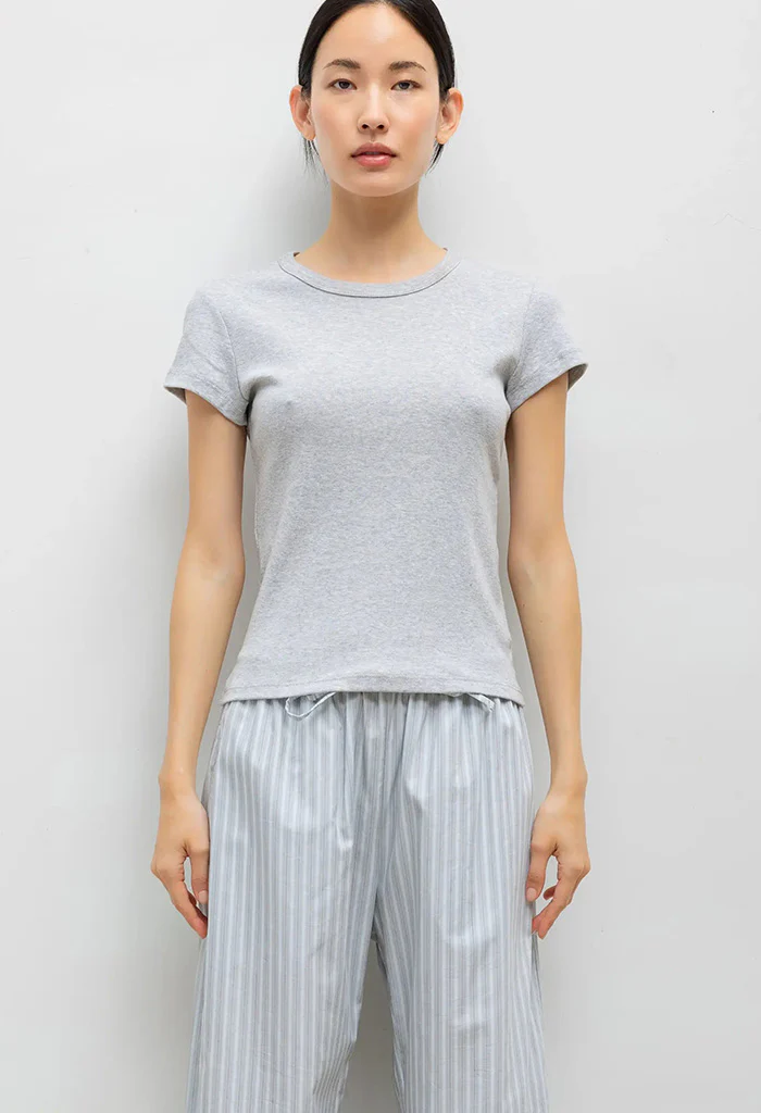 Nando Slim Fit Tee - Light Grey Mélange - Image 2