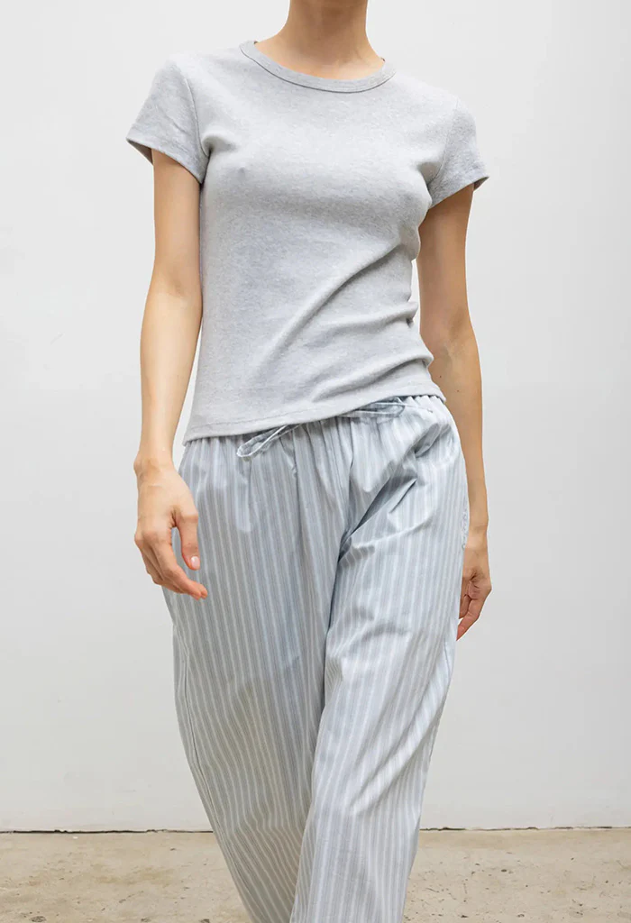 Nando Slim Fit Tee - Light Grey Mélange - Image 4