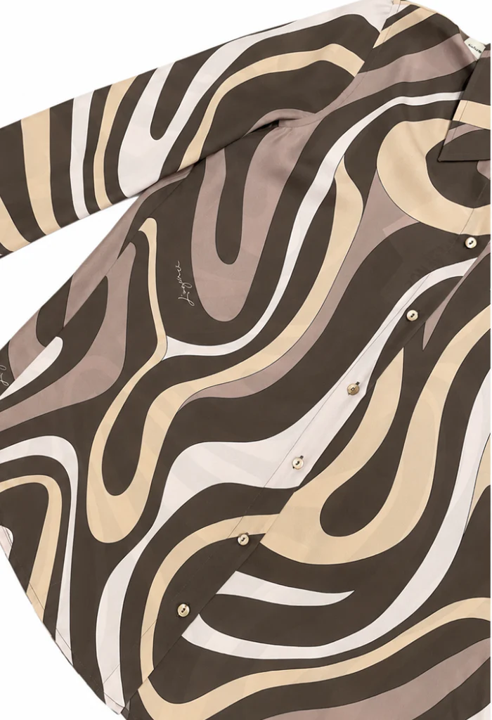 Nina Silk Blouse - Sepia Br Mt Abstract Swirl - Image 2
