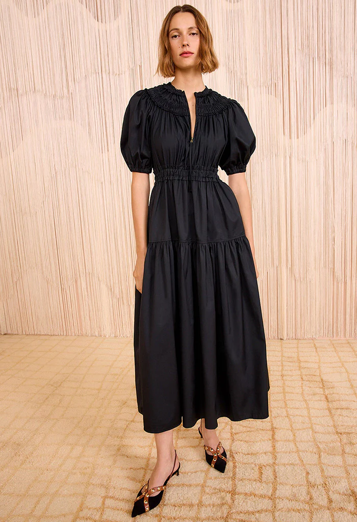 Othella Short Sleeve Midi Dress - Noir - Image 3