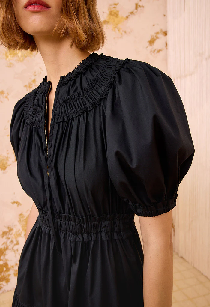 Othella Short Sleeve Midi Dress - Noir - Image 4