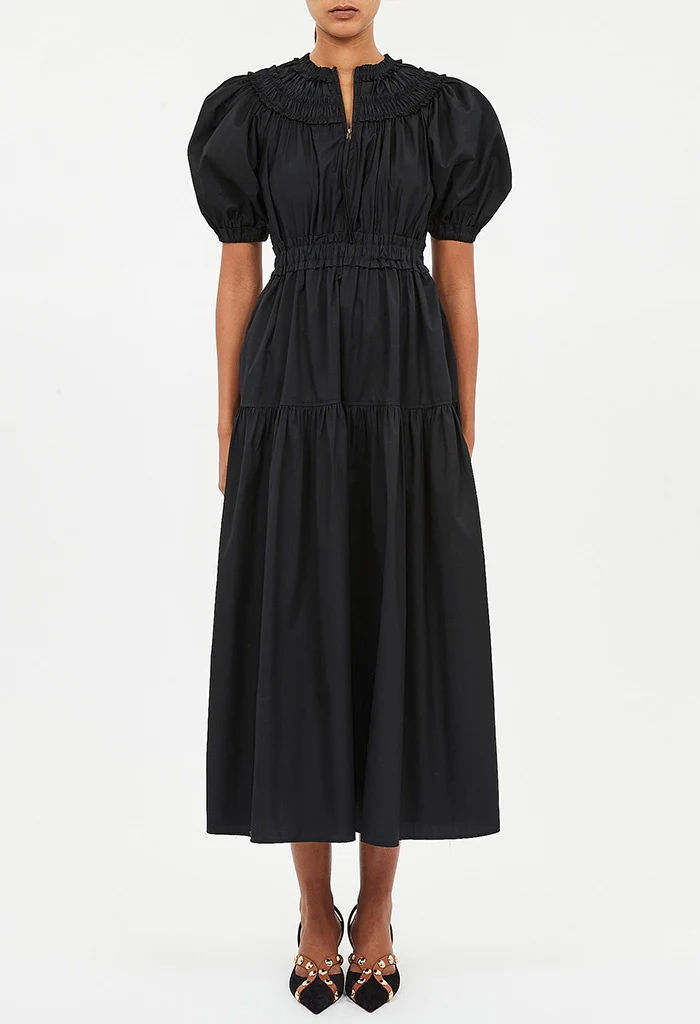 Othella Short Sleeve Midi Dress - Noir - Image 6