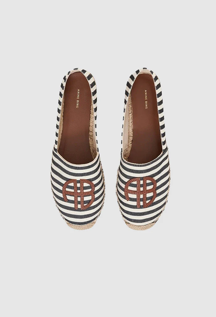 Paloma Espadrilles - Black And Natural Stripe - Image 3