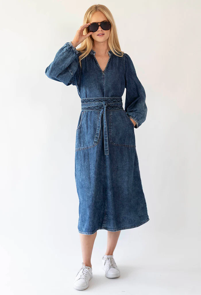 Paris Midi Dress - Blue - Image 2