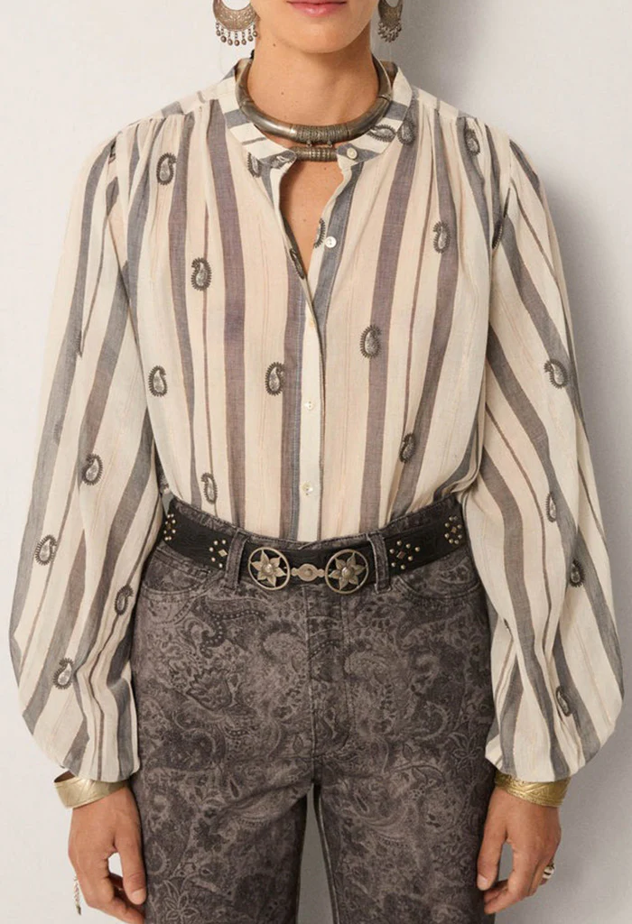 Perla Blouse - Ivory Paisley - Image 3
