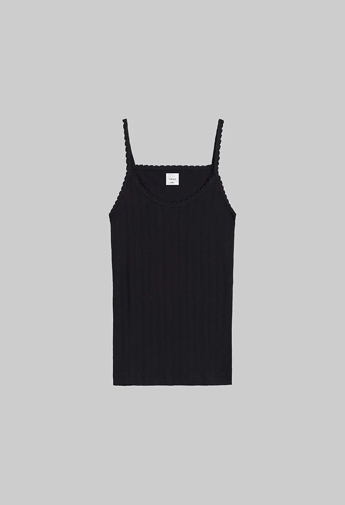 Pointelle Classic Tank Top - Black - Image 7