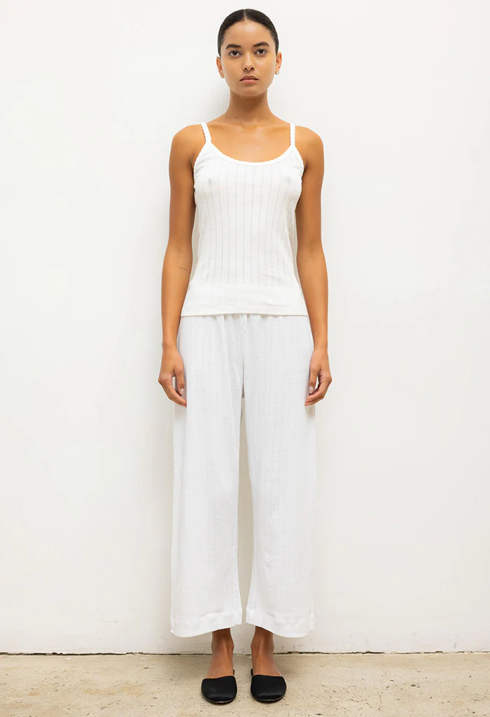 Pointelle Classic Tank Top - White - Image 3