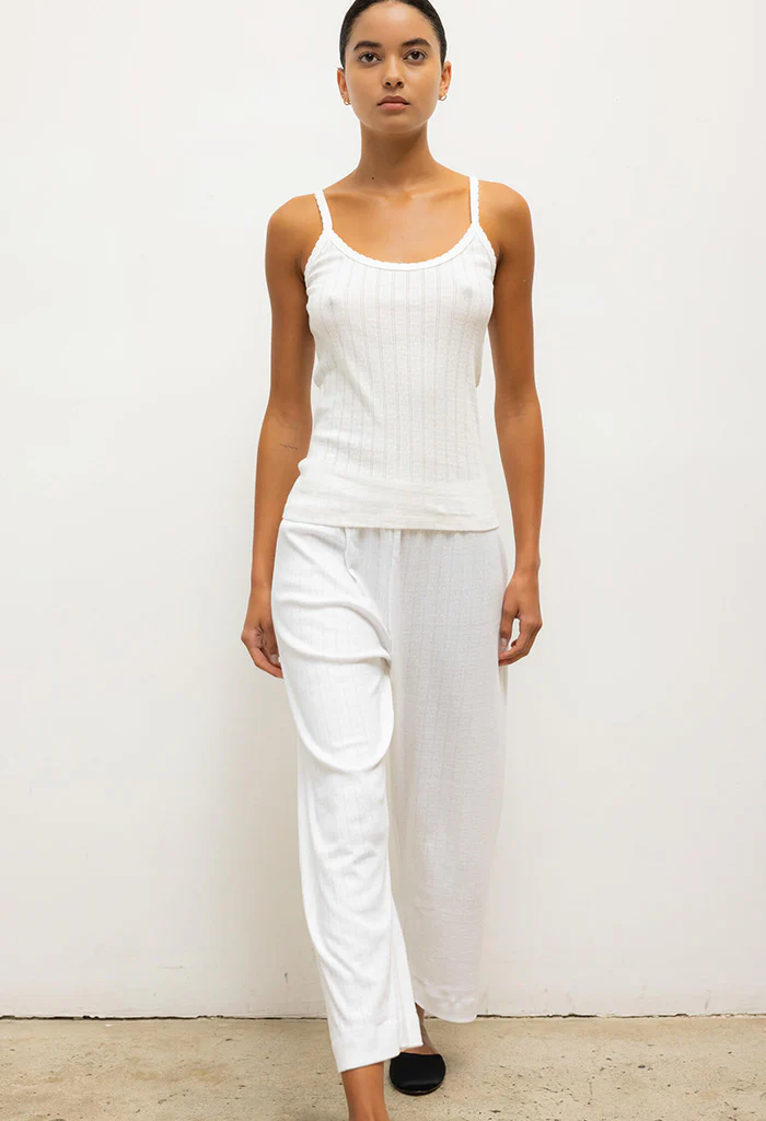Pointelle Classic Tank Top - White - Image 4