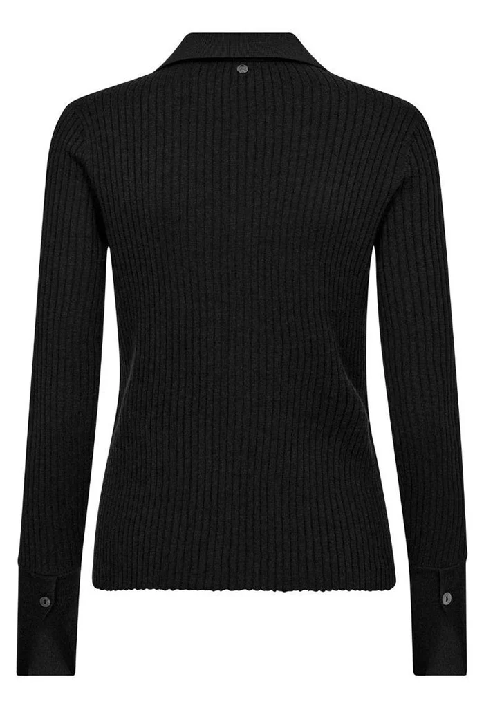 Relena Rib Polo Knit - Black - Image 3