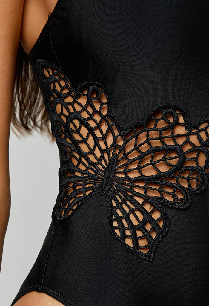 Remi One-Piece Butterfly Crochet - Black - Image 6