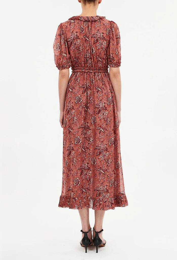 Rosamunde Puff Sleeve Dress - Oleander - Image 4