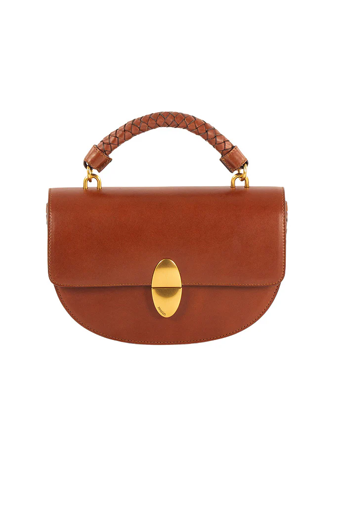 Round Tesoro Bag - Cognac Leather