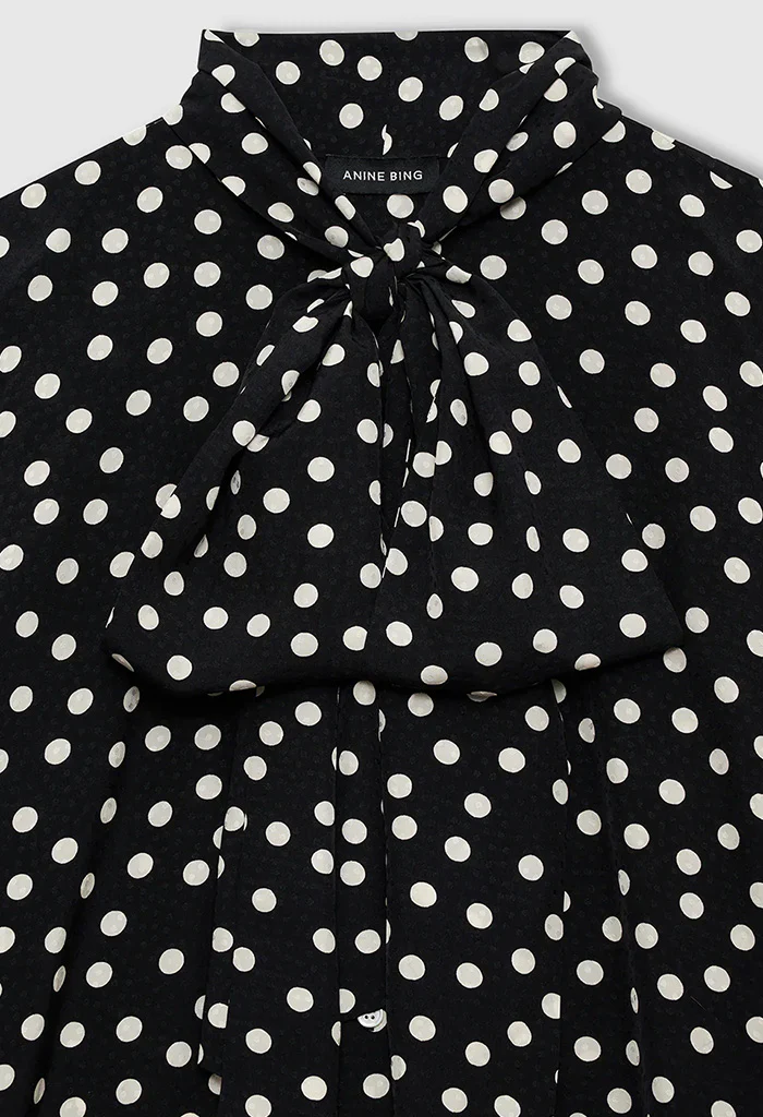 Ruby Shirt - Black And White Double Dot Jacquard - Image 3